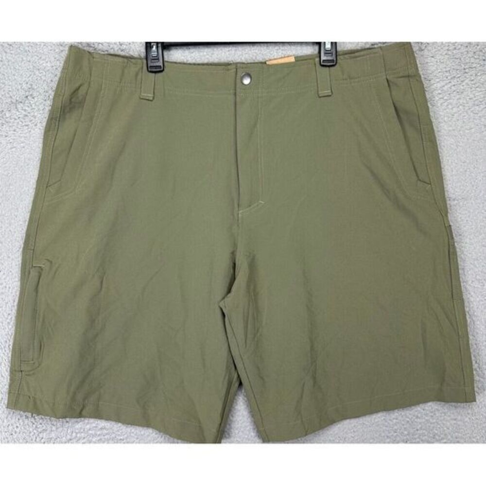 Lake Trail Shorts Mens 44‎ Green Hiking Outdoor Adventure Stretch Flat Front NEW